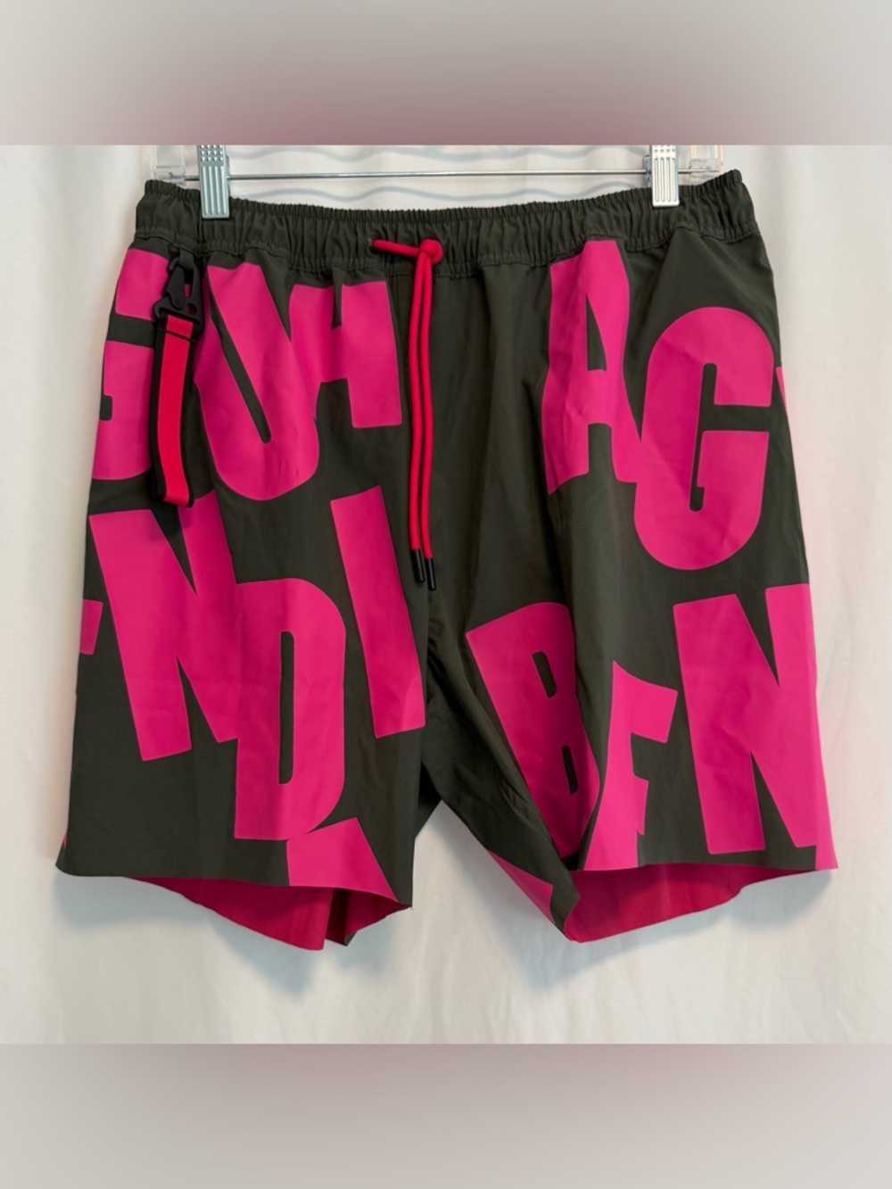 Agua Bendita Theo Cipres Swim Trunks Men’s Swim Size 34 Green Neon Pink Designer